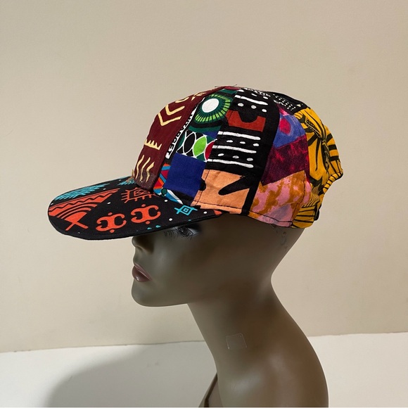 African Print Ankara Multicolor Patchwork Colorful Handmade Baseball Cap - Picture 3 of 10